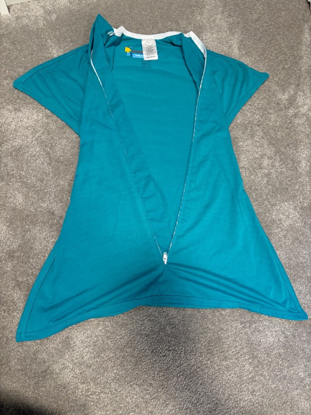 Sleeping Baby Teal Infant Zip-Front Zipadee Zip Sleepwear